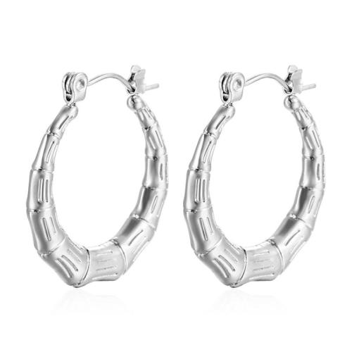 Stainless Steel Leverback Earring, 304 Stainless Steel, Bamboo, Vacuum Ion Plating, fashion jewelry & for woman 