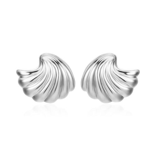 Stainless Steel Stud Earring, 304 Stainless Steel, Shell, Vacuum Ion Plating, fashion jewelry & for woman 