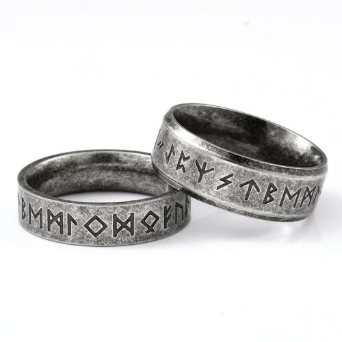 Titanium Steel Finger Ring, Antique finish  & for man [