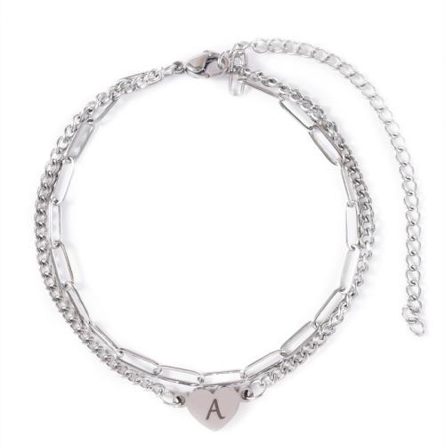 Stainless Steel Chain Bracelets, 304 Stainless Steel, with 5cm extender chain, polished & for woman, silver color cm 