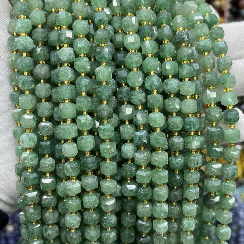 Gemischte Farbe Quarz Perlen, Strawberry Quartz, Quadrat, Modeschmuck & DIY & facettierte, grün, 6mm, Länge:ca. 38 cm, verkauft von Strang