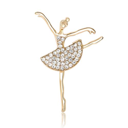 Zinc Alloy Jewelry Brooch, Girl, plated, fashion jewelry & for woman & with rhinestone 