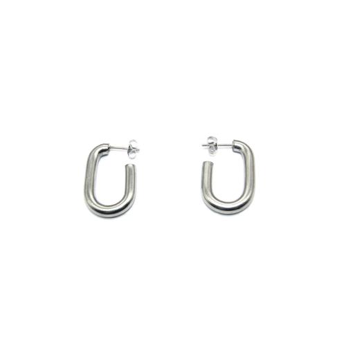 Stainless Steel Stud Earring, 304 Stainless Steel, Letter C, Vacuum Ion Plating, fashion jewelry & for woman 