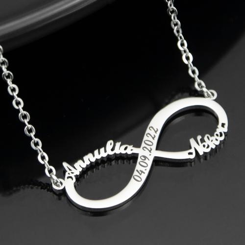 304 Stainless Steel Necklace, with 5CM extender chain, Infinity, plated, Customized & for woman cm 