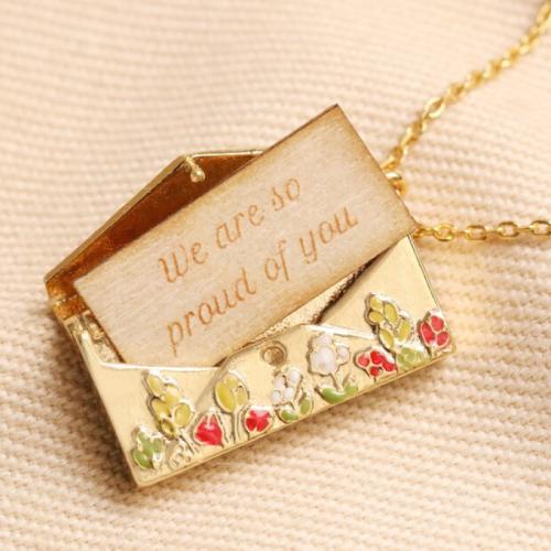Brass Jewelry Necklace, with 5CM extender chain, Envelope, plated, enamel cm [