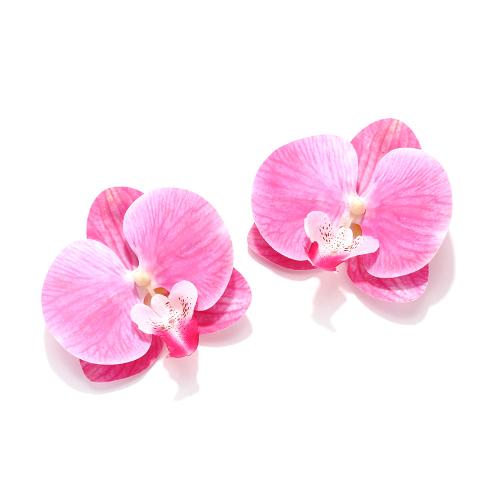 Modische und Kreative Schmuck Ohrring, Kunststoff, mit Polyester, Blume, Modeschmuck, keine, 95x90mm, verkauft von Paar