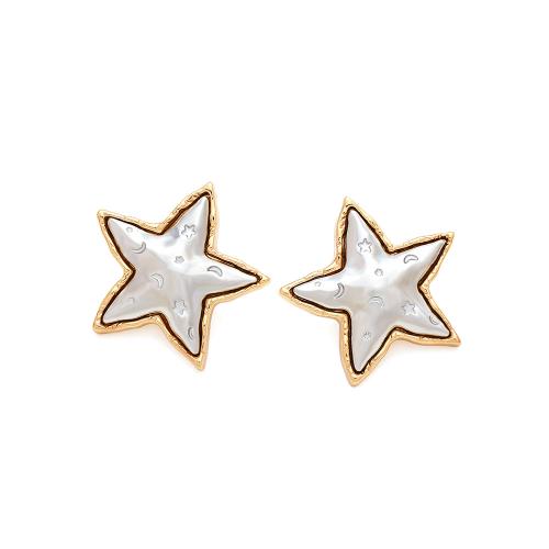 Zinc Alloy Stud Earring, Star, plated, fashion jewelry, silver color 