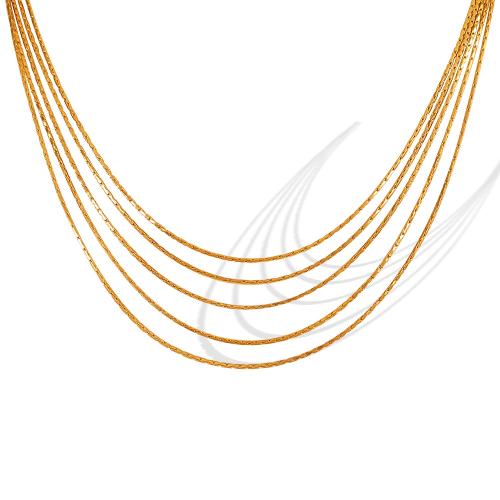 Titanium Steel Jewelry Necklace, plated, fashion jewelry & multilayer, golden 