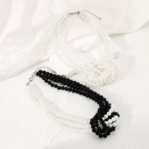 Plastik-Perlenkette, Kunststoff Perlen, handgemacht, Modeschmuck & mehrschichtig & für Frau, keine, Länge:16.5-19.2 ZollInch, verkauft von PC