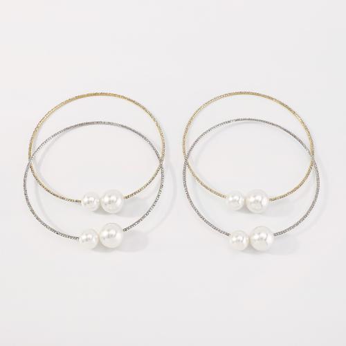 Plastik-Perlenkette, Zinklegierung, mit Kunststoff Perlen, Modeschmuck & für Frau & mit Strass, keine, Länge:5.11 ZollInch, verkauft von PC