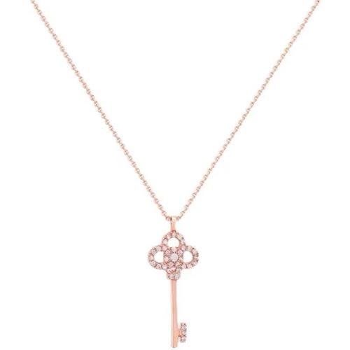 Rhinestone Zinc Alloy Necklace, fashion jewelry & for woman & with rhinestone, golden Approx 45 cm 