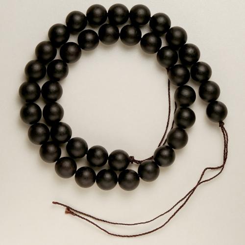 Perles en bois d'origine, black Sandalwood, Rond, bijoux de mode & DIY & normes différentes pour le choix & givré, noire Environ 40 cm, Vendu par brin