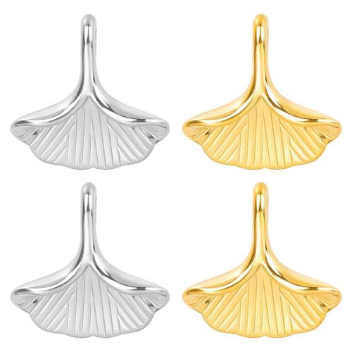 Stainless Steel Leaf Pendant, 304 Stainless Steel, Ginkgo Leaf, Vacuum Ion Plating, fashion jewelry & DIY 