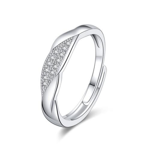 Zircon pavent l'anneau en laiton de doigt, bijoux de mode & unisexe & styles différents pour le choix & pavé de micro zircon, Vendu par PC