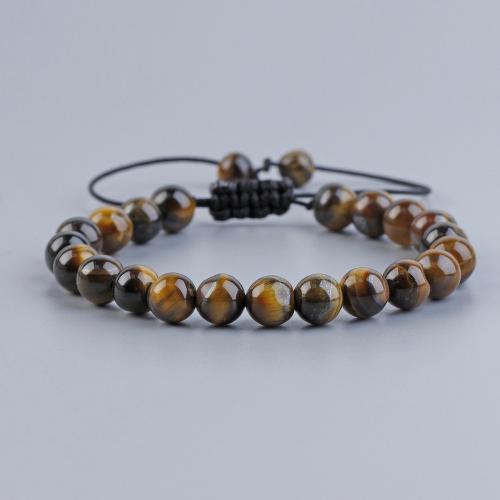 Gemstone Bracelets, Natural Stone, with Knot Cord, fashion jewelry & Unisex & adjustable Approx 16-28 cm 