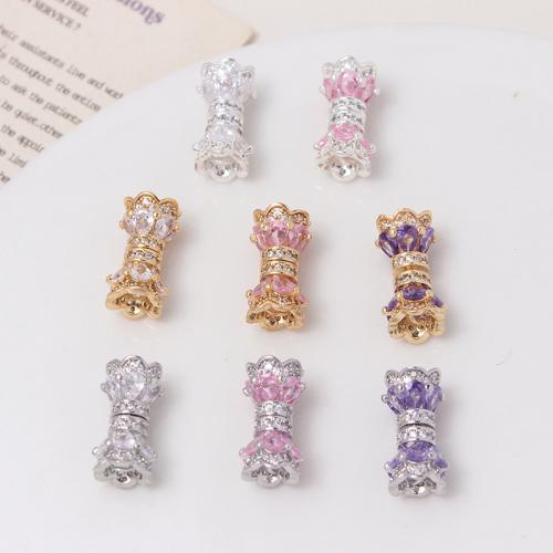 Brass Screw Clasp, plated, DIY & micro pave cubic zirconia 