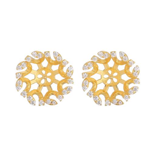 Sterling Silver Earring Stud Component, 925 Sterling Silver, DIY & micro pave cubic zirconia [