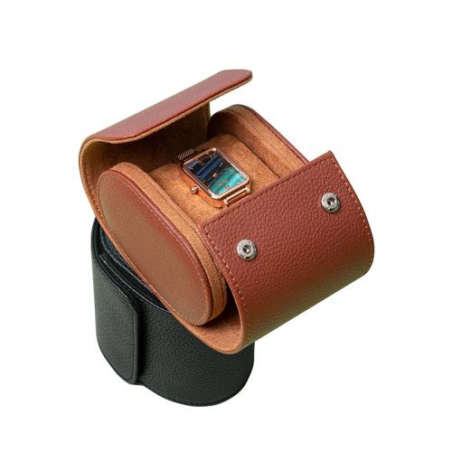 Leather Watch Box, PU Leather, with Polyester Peach Skin, durable & dustproof [