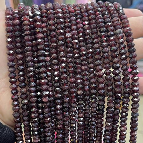 Perles en pierre grenat naturelles, abaque, bijoux de mode & DIY & facettes, rouge grenat Environ 38 cm, Vendu par brin