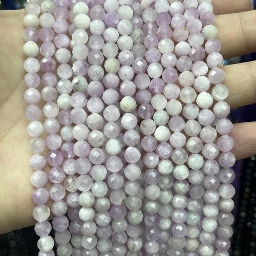 Kunzit Perlen, rund, Modeschmuck & DIY & facettierte, hellviolett, 6mm, Länge:ca. 38 cm, verkauft von Strang