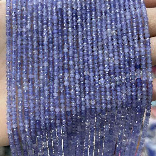 Perles de pierre gemme unique, Tanzanite, abaque, bijoux de mode & DIY & facettes, bleu Environ 38 cm, Vendu par brin