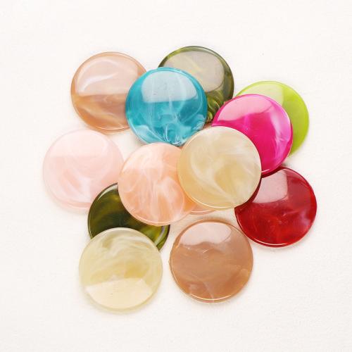 Fashion Acrylic Jewelry Cabochon, Flat Round, DIY mixed colors, Approx 