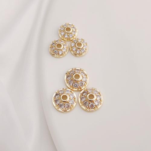 Zinc Alloy Bead Caps, gold color plated, DIY & micro pave cubic zirconia 