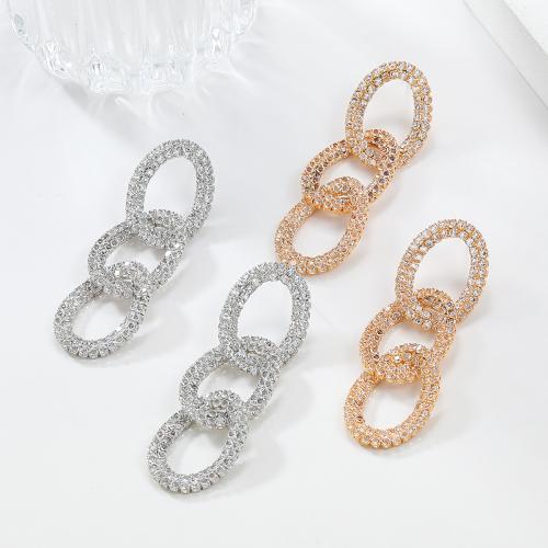 Zinc alliage strass Stud Earring, alliage de zinc, bijoux de mode & pour femme & avec strass, plus de couleurs à choisir Vendu par paire