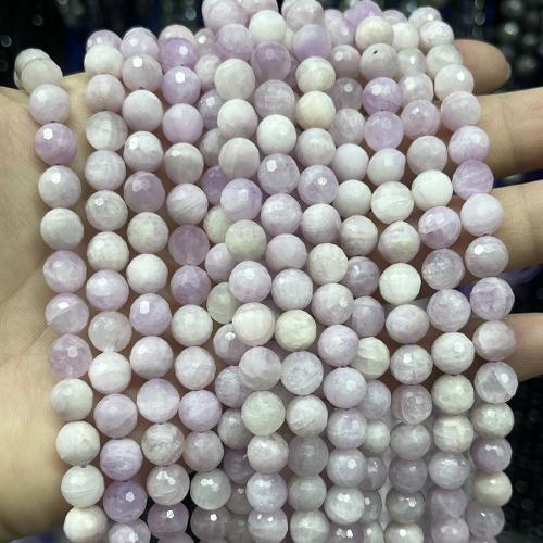 Mixed Gemstone Beads, Kunzite, Round, fashion jewelry & DIY & faceted, light purple, 8mm Approx 38 cm 