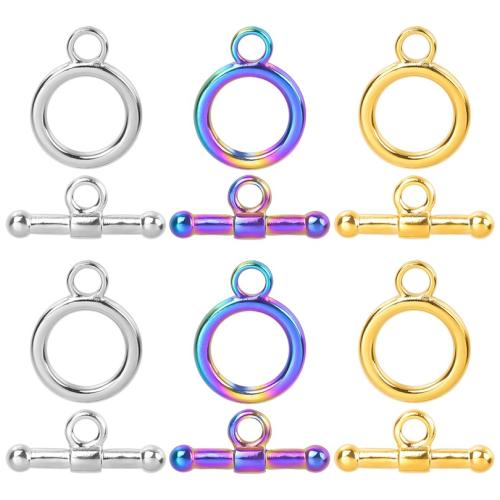 Stainless Steel Toggle Clasp, 304 Stainless Steel, Donut, Vacuum Ion Plating, fashion jewelry & DIY 
