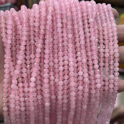 Бусы из природного розового кварца , розовый кварц, Круглая, ювелирные изделия моды & DIY & разный размер для выбора & граненый, розовый, длина:Приблизительно 38 см, продается Strand