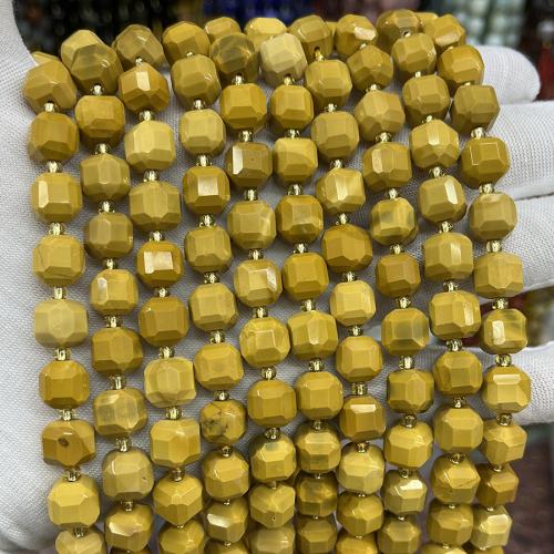 Yolk Stone Bead, Square, fashion jewelry & DIY & faceted, yellow Approx 38 cm 