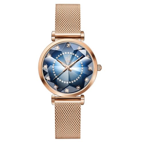 Women Wrist Watch, Glass, Life water resistant & fashion jewelry & japanese movement & for woman & with rhinestone Approx 18.5 cm 