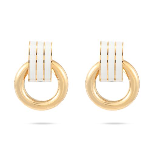 Stainless Steel Stud Earring, 304 Stainless Steel, plated, for woman & enamel 