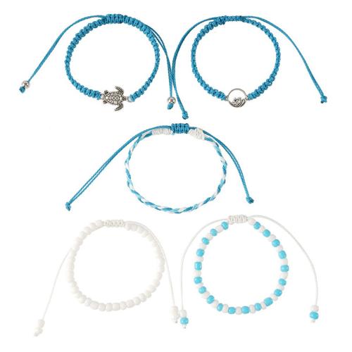 Fashion Zinc Alloy Jewelry Sets, with Seedbead & Polyester Cord & 304 Stainless Steel, plated, 4 pieces & for woman Approx 18-32 cm 