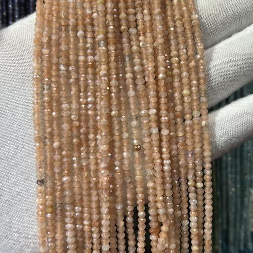 Sonnenstein Perle, Abakus,Rechenbrett, Modeschmuck & DIY & facettierte, gemischte Farben, 2x3mm, Länge:ca. 38 cm, verkauft von Strang