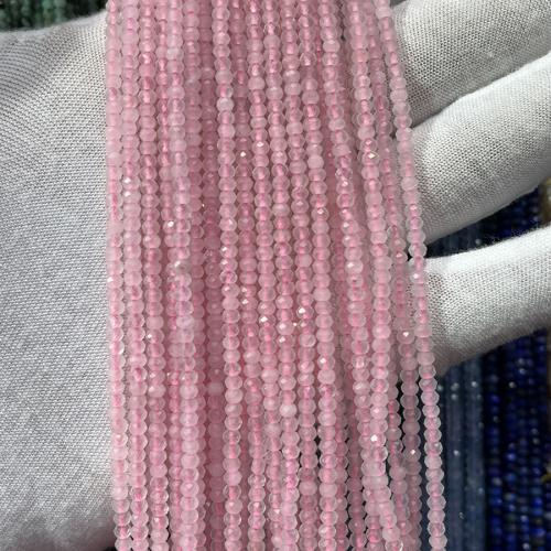 Natural Rose Quartz Beads, Abacus, fashion jewelry & DIY & faceted, pink Approx 38 cm [