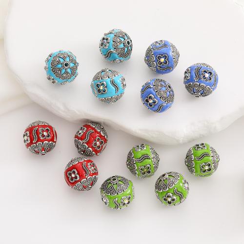 Zinc Alloy Jewelry Beads, with Polymer Clay, silver color plated, DIY 18mm 