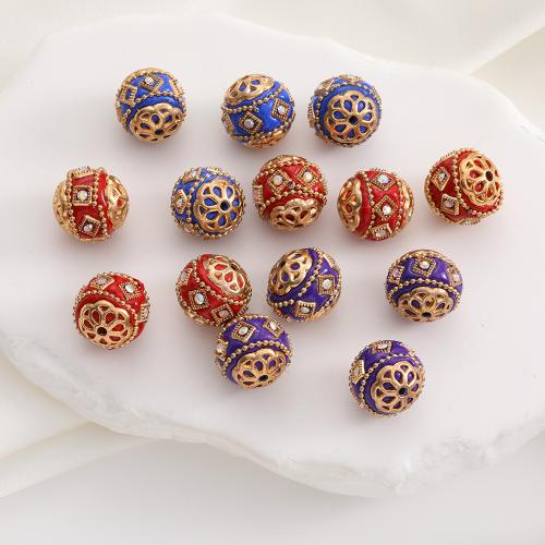 Zinc Alloy Jewelry Beads, with Polymer Clay, gold color plated, DIY 16mm 