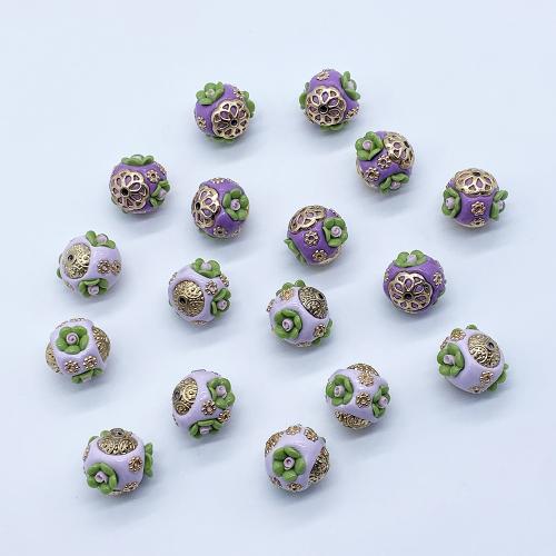 Zinc Alloy Jewelry Beads, with Resin, silver color plated, DIY 16mm 