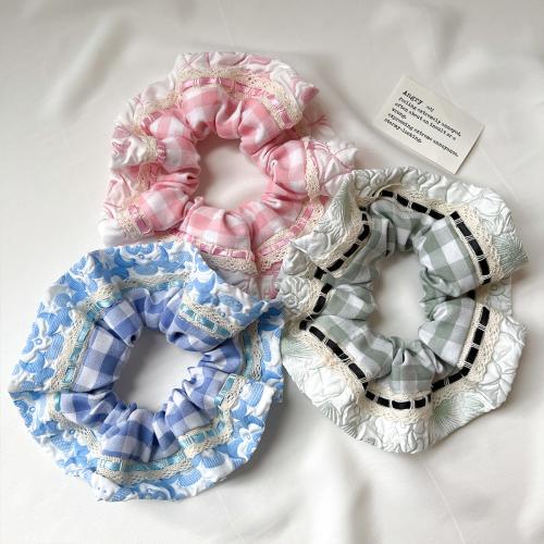 Hair Scrunchies, Cloth, with Lace, handmade, for woman 