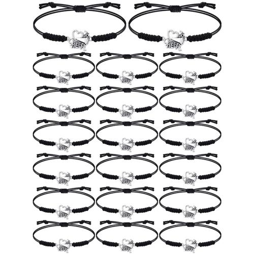 Fashion Zinc Alloy Bracelets, with Cotton Cord, 20 pieces & Unisex cm [