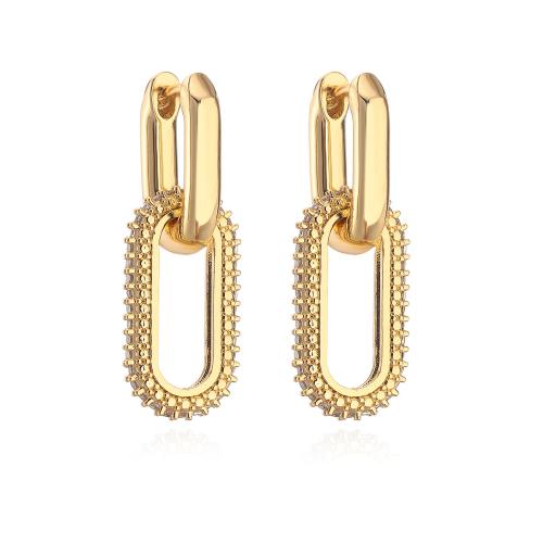 Zinc Alloy Drop Earring, Geometrical Pattern, plated, for woman & with rhinestone & hollow [