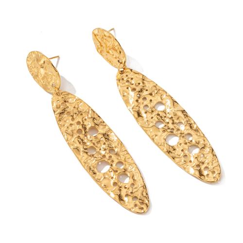 Titanium Steel Drop Earring, 18K gold plated & for woman & hollow 