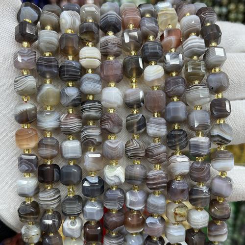 Natürliche Botswana Achat Perlen, Quadrat, Modeschmuck & DIY & facettierte, gemischte Farben, 8mm, Länge:ca. 38 cm, verkauft von Strang