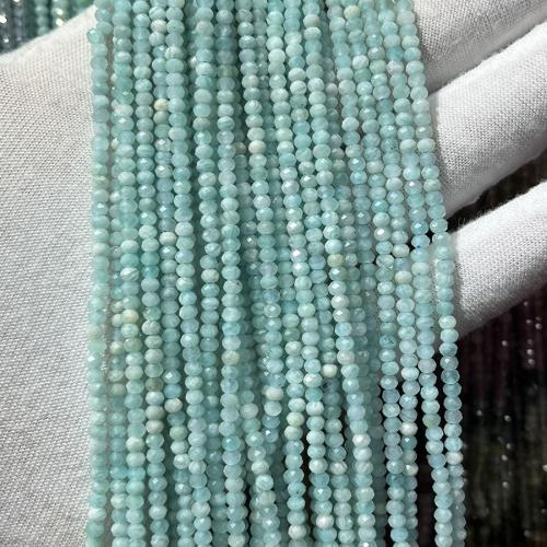 Amazonit Perlen, Abakus,Rechenbrett, Modeschmuck & DIY & facettierte, himmelblau, 2x3mm, Länge:ca. 38 cm, verkauft von Strang