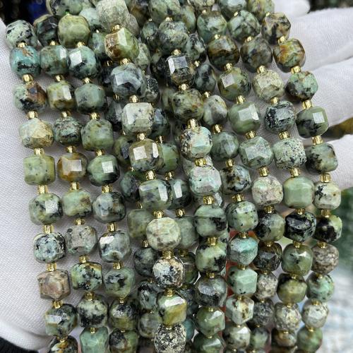 Natural African Turquoise Beads, Square, fashion jewelry & DIY & faceted, mixed colors, 8mm Approx 38 cm [