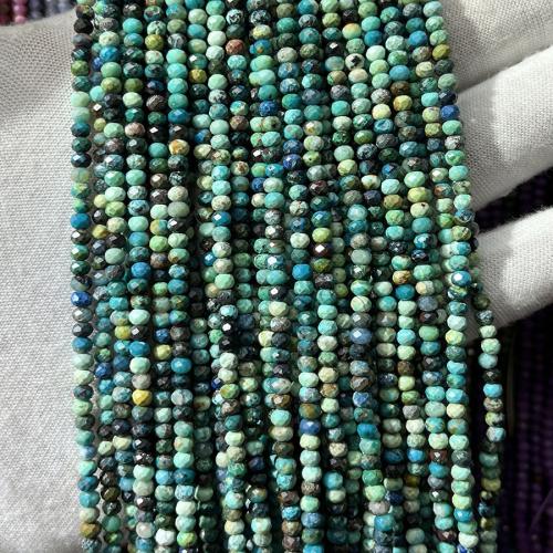 Natural Turquoise Beads, Abacus, fashion jewelry & DIY & faceted, mixed colors Approx 38 cm 
