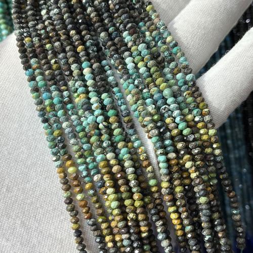 Natural Turquoise Beads, Abacus, fashion jewelry & DIY & faceted, mixed colors Approx 38 cm [