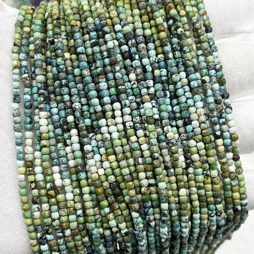 Natural Turquoise Beads, Square, fashion jewelry & DIY & faceted, mixed colors, 2.5mm Approx 38 cm 